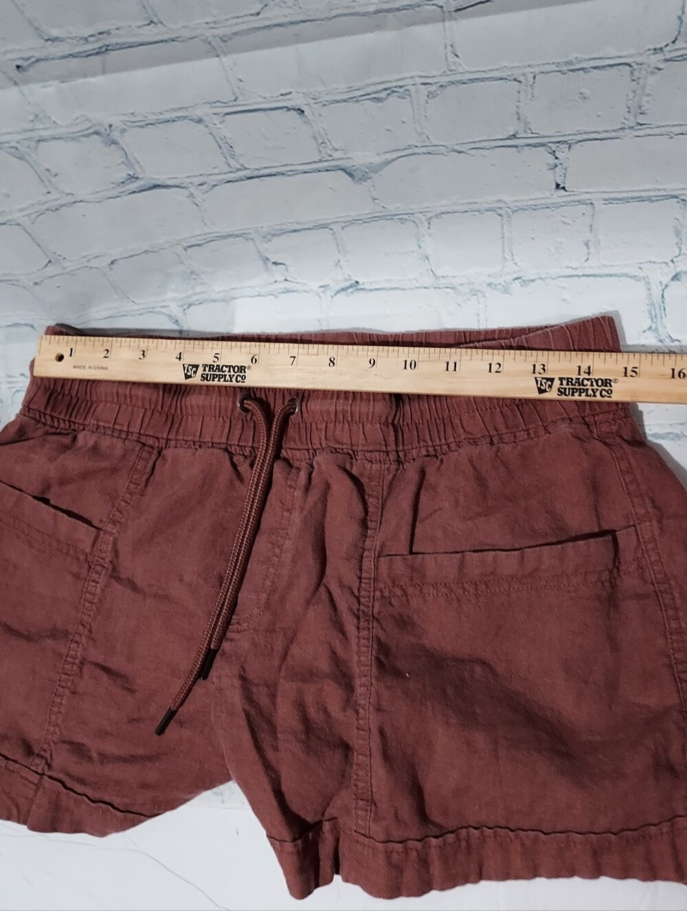 Athleta Cabo 100% Linen 4" Shorts Women Sz 10 Rose Chambray Pull On Coastal - Picture 9 of 10